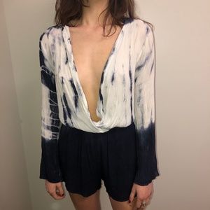 Tie Dye Long Sleeve Romper